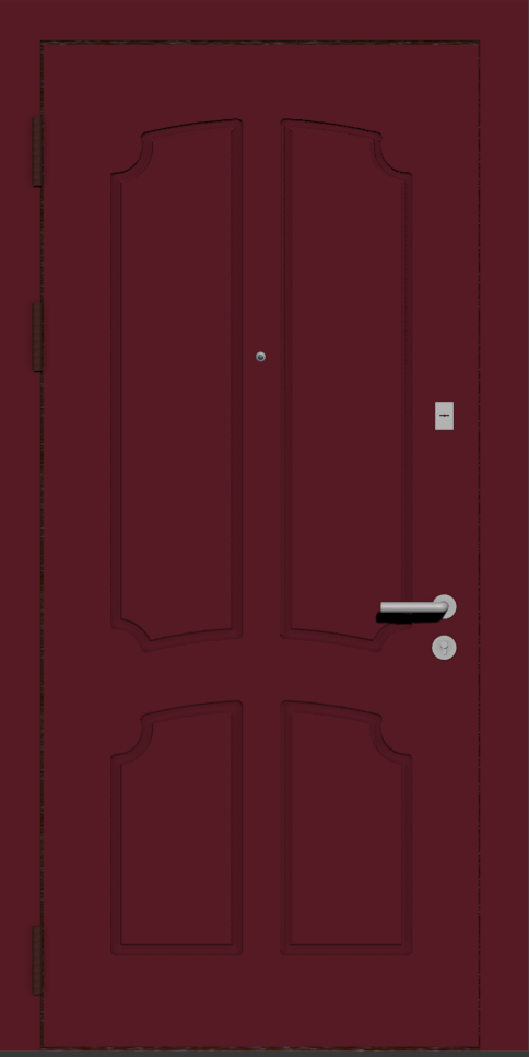 Входная железная дверь МДФ Эмаль бордовая